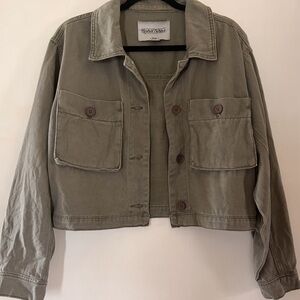Reserve Fairfax Olive Green Crop Utility jacket